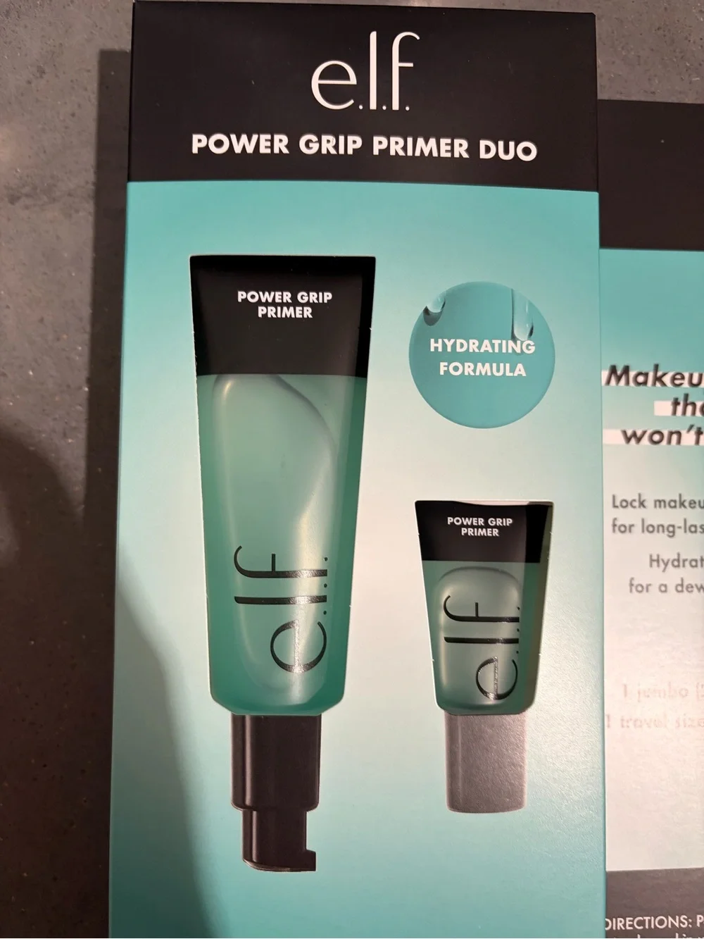 ELF e.l.f Power Grip Primer Clear 2.5 Fl Oz 75ml +15ml Jumbo set Tube seal